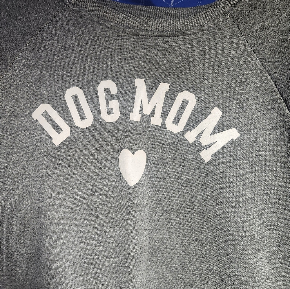 Soft 'Dog Mom' Grey Crew Neck Sweater- Medium - Picture 3 of 6